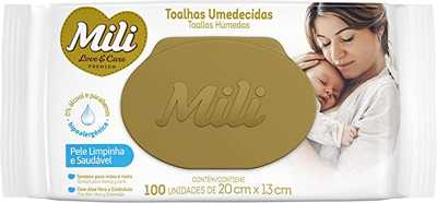 Toalhinha Umedec. MILI LoveCare com 100 unidades